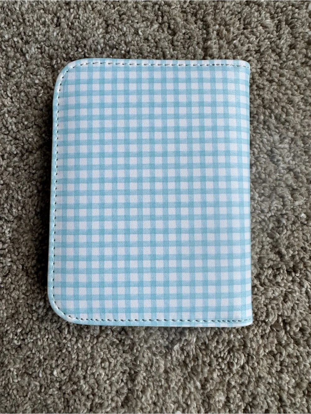Martha Stewart Light Blue Gingham Kids Passport Holder